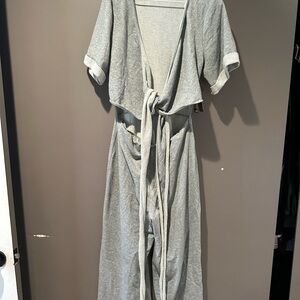 RACHEL Rachel Roy Light Gray Tie jump suit